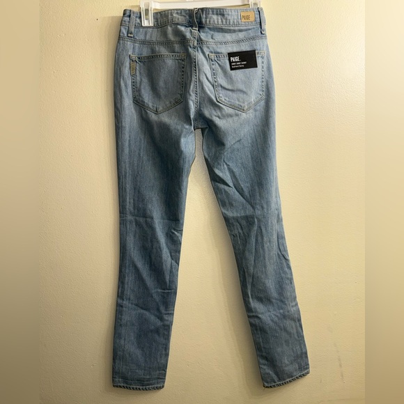 PAIGE Light Blue Cropped Jeans with Embellishments - Picture 6 of 9